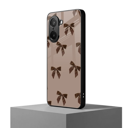 Brown Bow oneplus nord ce5 5g mobile cover | shockproof glass phone case