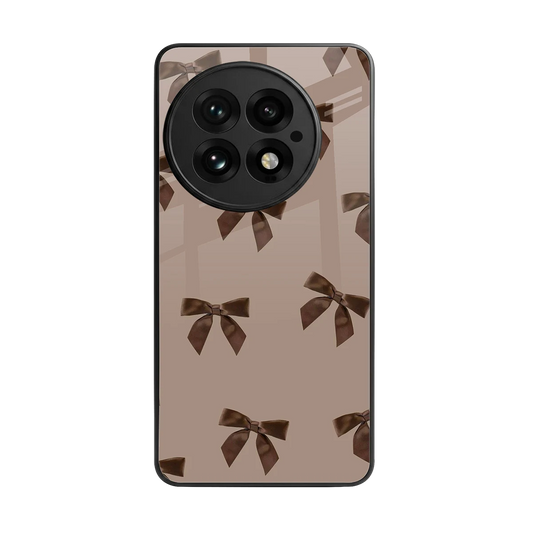 Brown Bow back phone cover | glass case for oneplus 13