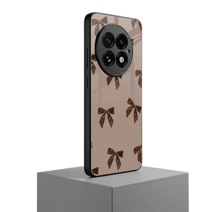 Brown Bow oneplus 13 mobile cover | shockproof glass phone case