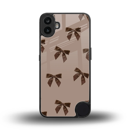 Brown Bow back phone cover | glass case for cmf nothing phone 1