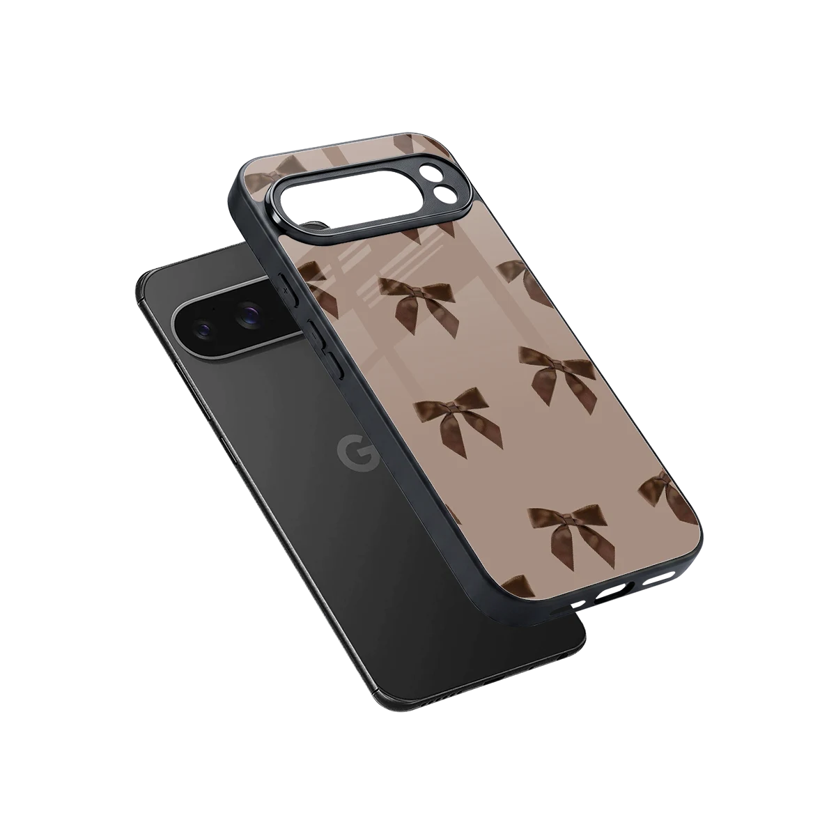 Brown Bow sleek google pixel 10 pro xl cover with tempered glass back and TPU edges