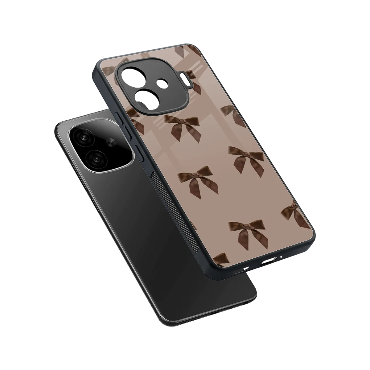 Brown Bow sleek iqoo neo 10r 5g cover with tempered glass back and TPU edges