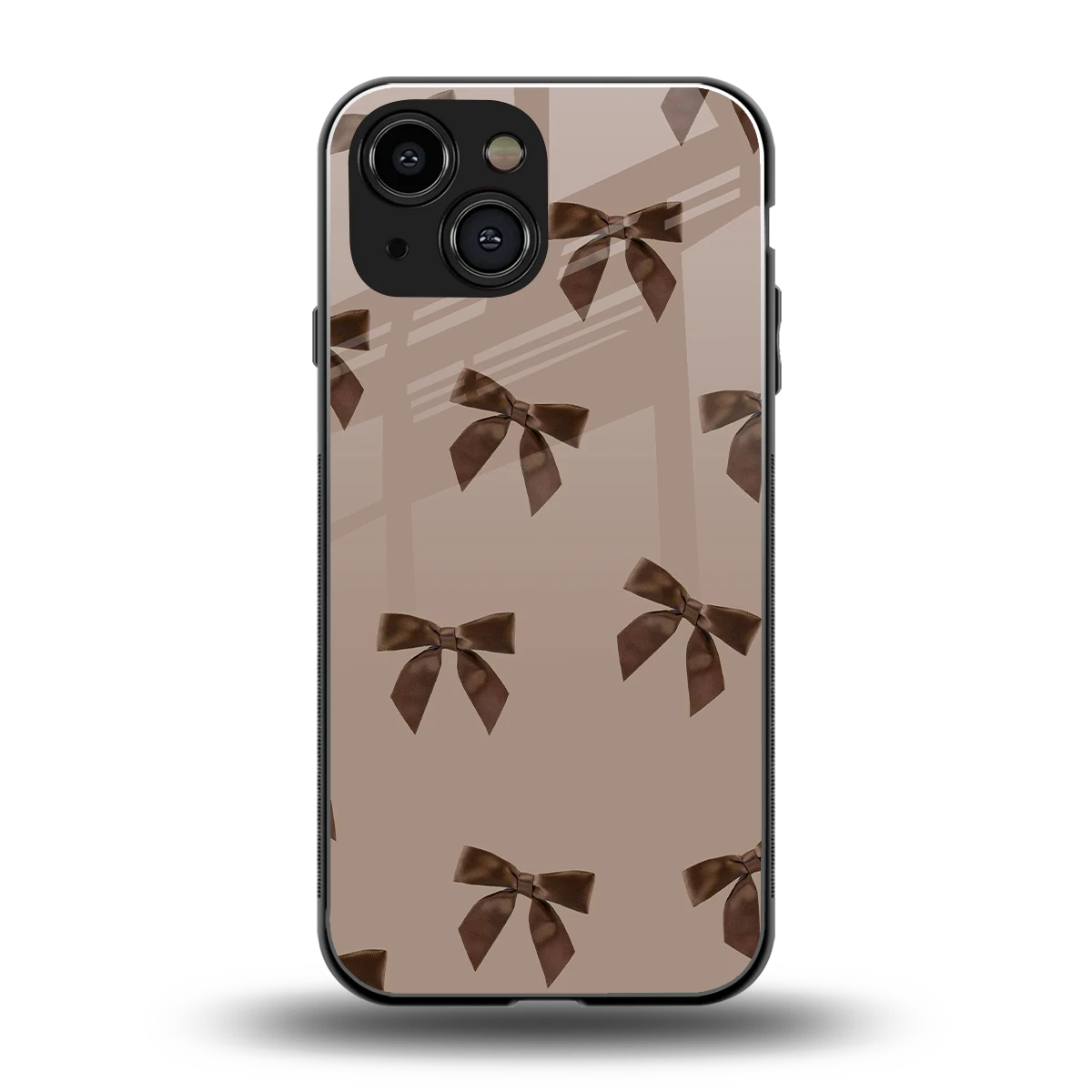 Brown Bow back phone cover | glass case for iphone 12 mini