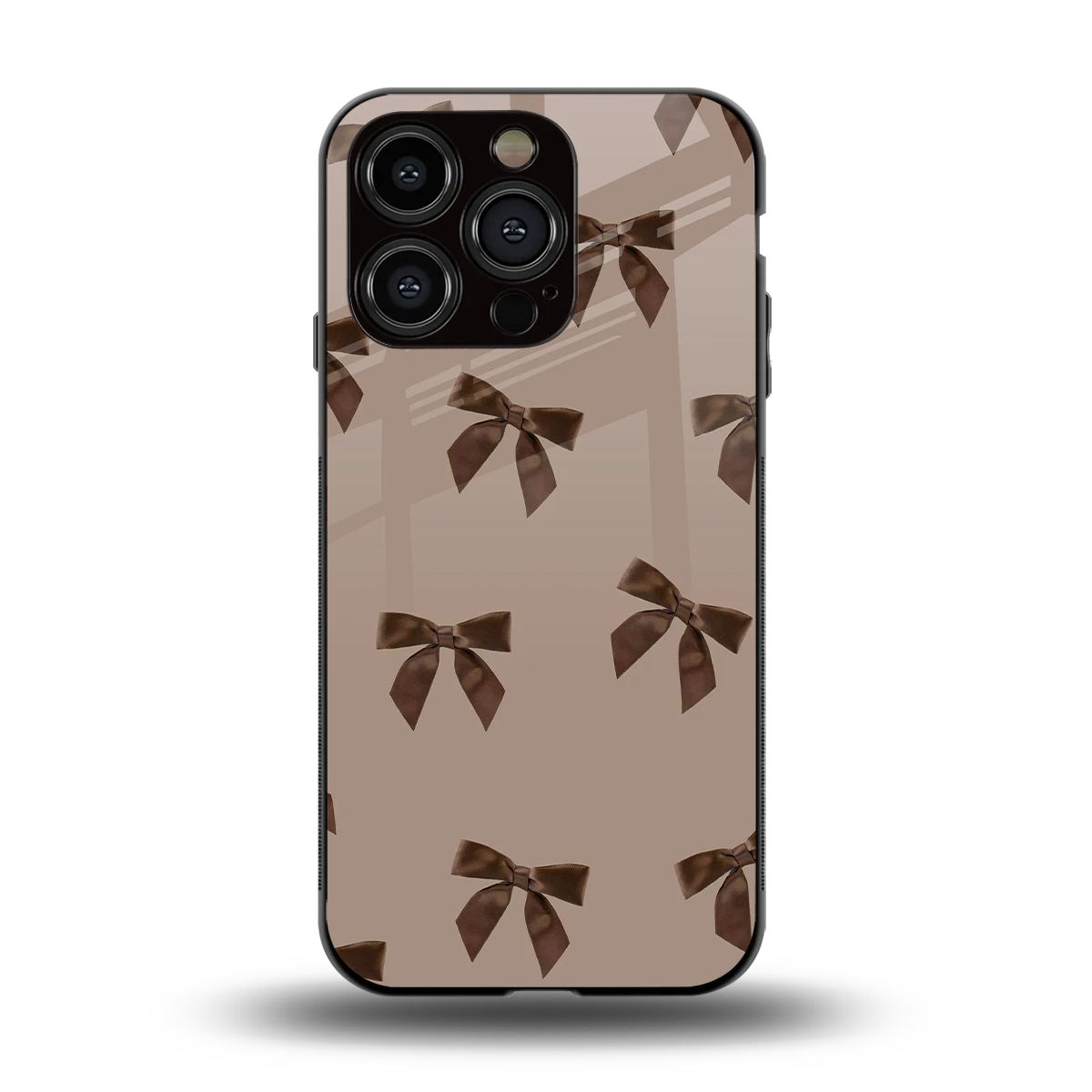 Brown Bow back phone cover | glass case for iphone 13 pro