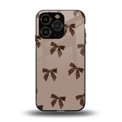 Brown Bow back phone cover | glass case for iphone 13 pro