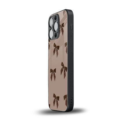Brown Bow iphone 13 pro mobile cover | shockproof glass phone case