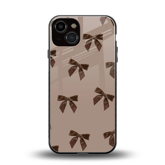 Brown Bow back phone cover | glass case for iphone 14