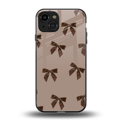 Brown Bow back phone cover | glass case for iphone 15