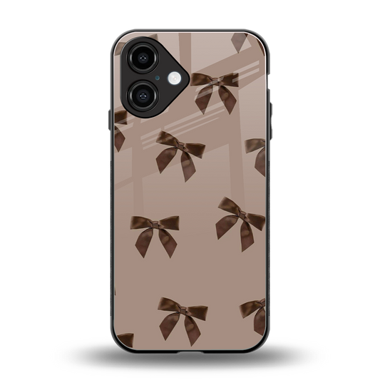 Brown Bow Phone Case for Iphone 16 | Glass Case