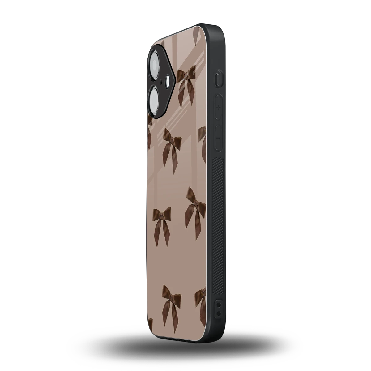 Brown Bow iPhone 16 mobile cover | shockproof glass phone case