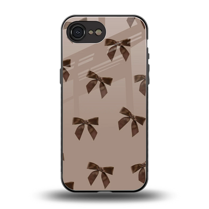 Brown Bow back phone cover | glass case for iphone 17e