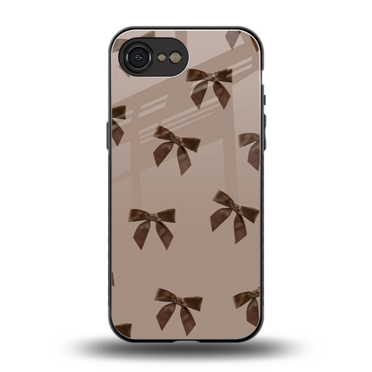 Brown Bow back phone cover | glass case for iphone 17e