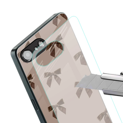 Brown Bow stylish phone case for iphone 16e | glossy glass and slim fit