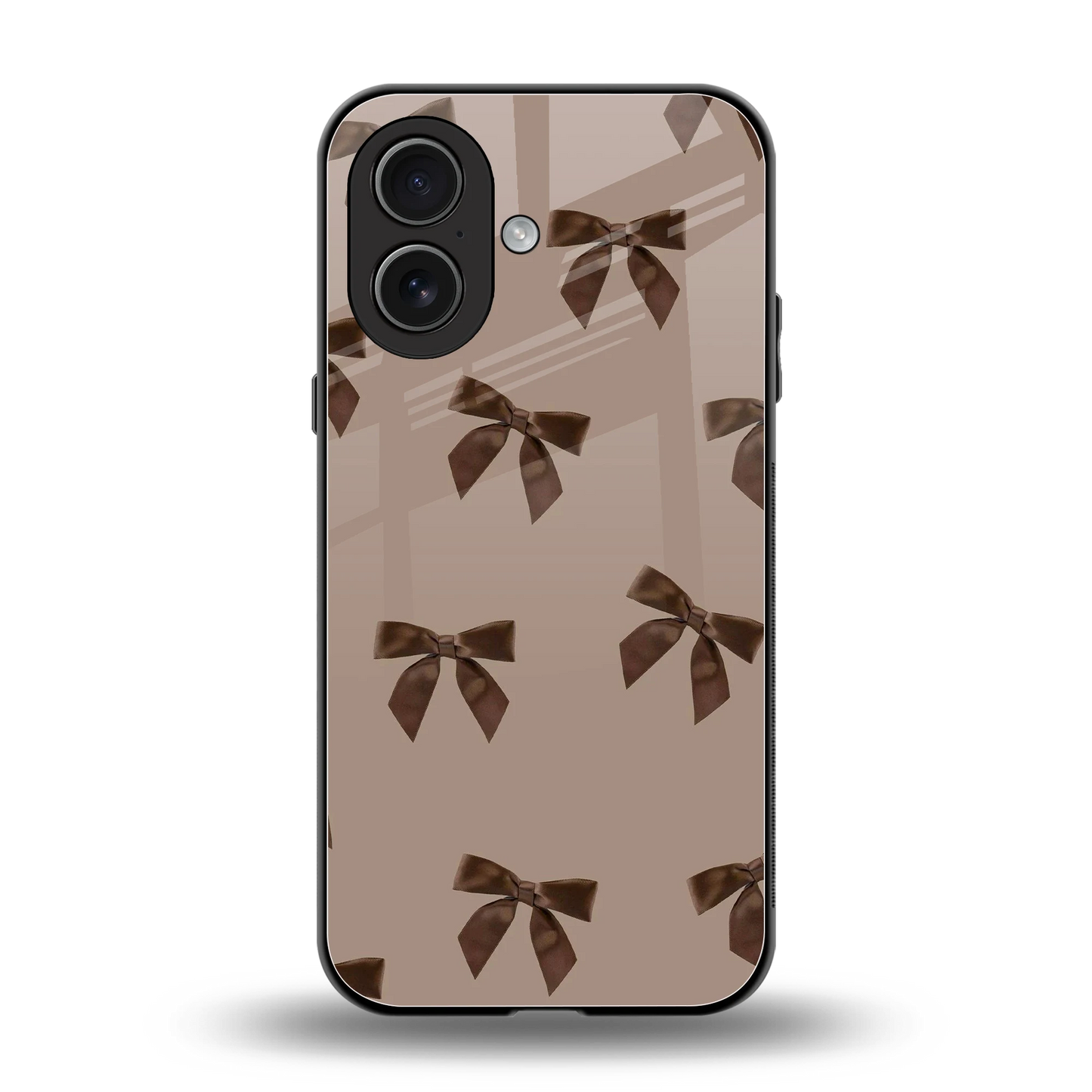 Brown Bow back phone cover | glass case for iphone 17