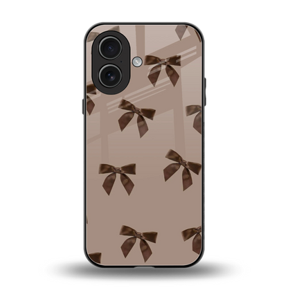Brown Bow back phone cover | glass case for iphone 17