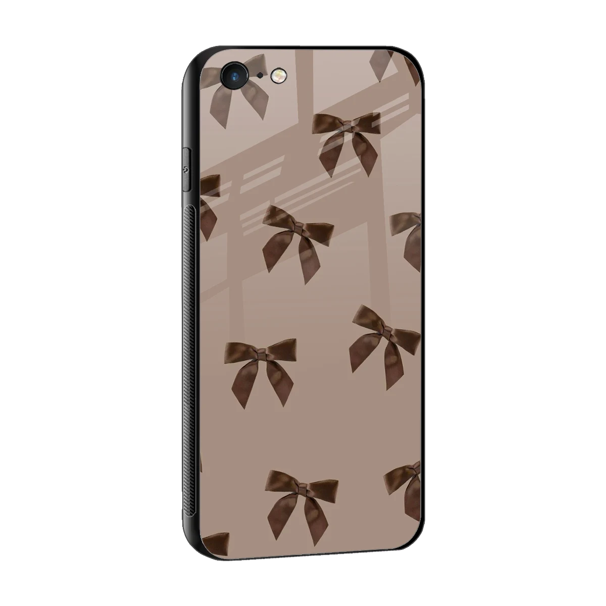 Brown Bow sleek iphone 6 cover with tempered glass back and TPU edges