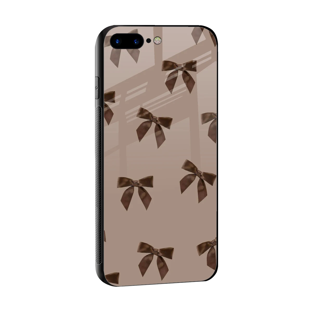 Brown Bow sleek iphone 7 plus cover with tempered glass back and TPU edges