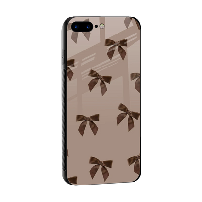 Brown Bow sleek iphone 7 plus cover with tempered glass back and TPU edges
