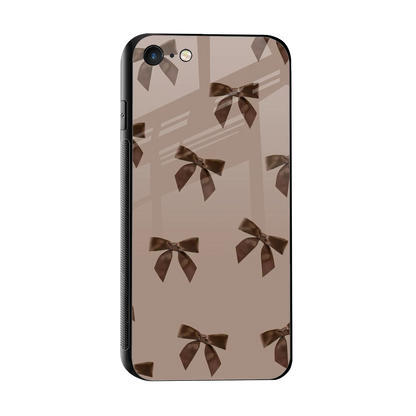 Brown Bow sleek iphone 7 cover with tempered glass back and TPU edges