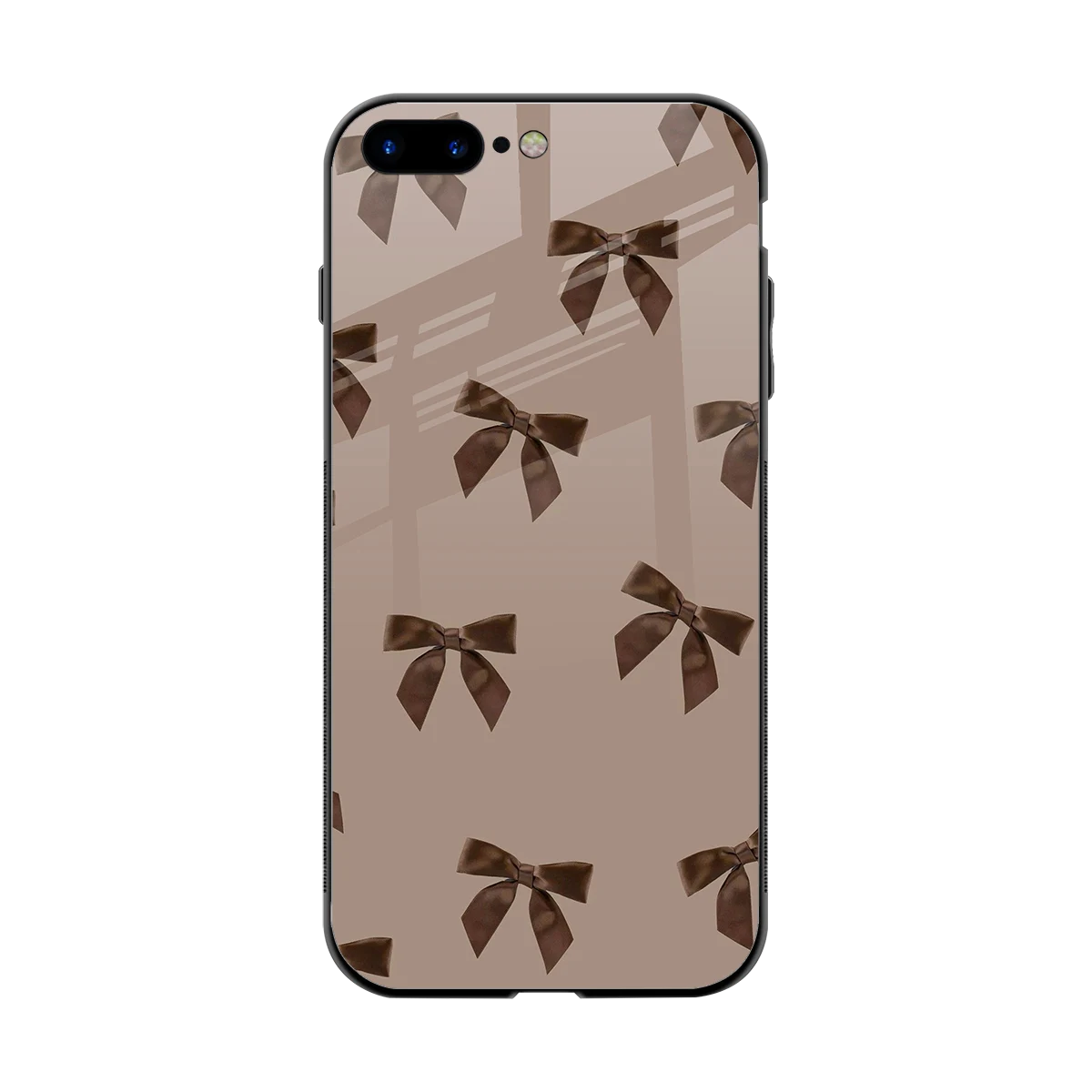 Brown Bow back phone cover | glass case for iphone 7 plus