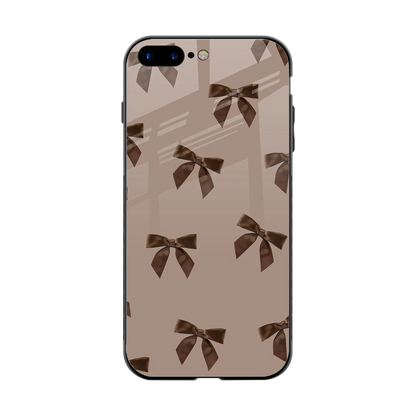 Brown Bow back phone cover | glass case for iphone 7 plus