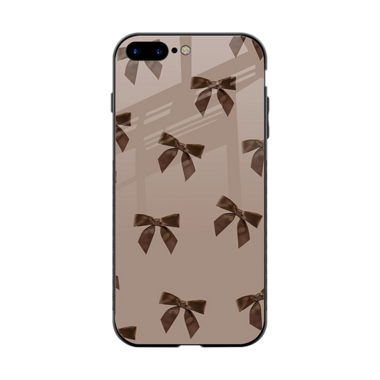 Brown Bow back phone cover | glass case for iphone 7 plus