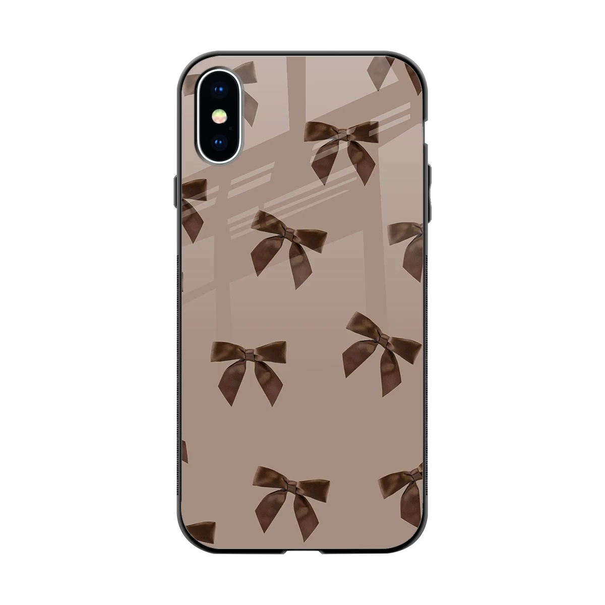 Brown Bow back phone cover | glass case for iphone xs