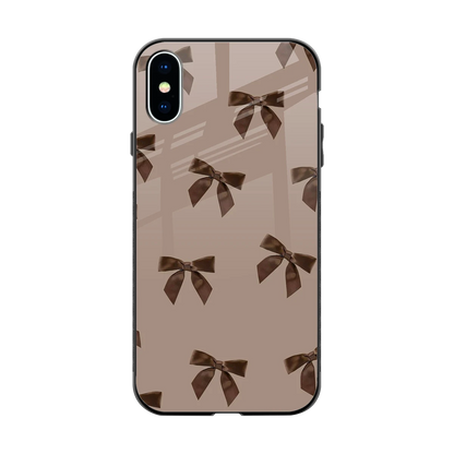 Brown Bow back phone cover | glass case for iphone xs