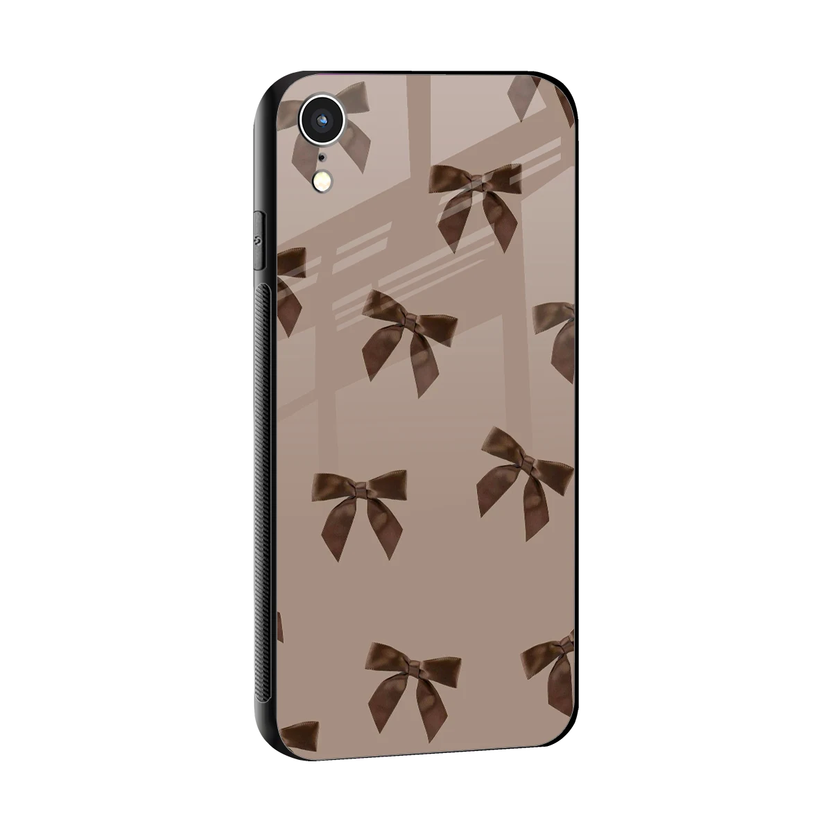 Brown Bow sleek iphone xr cover with tempered glass back and TPU edges
