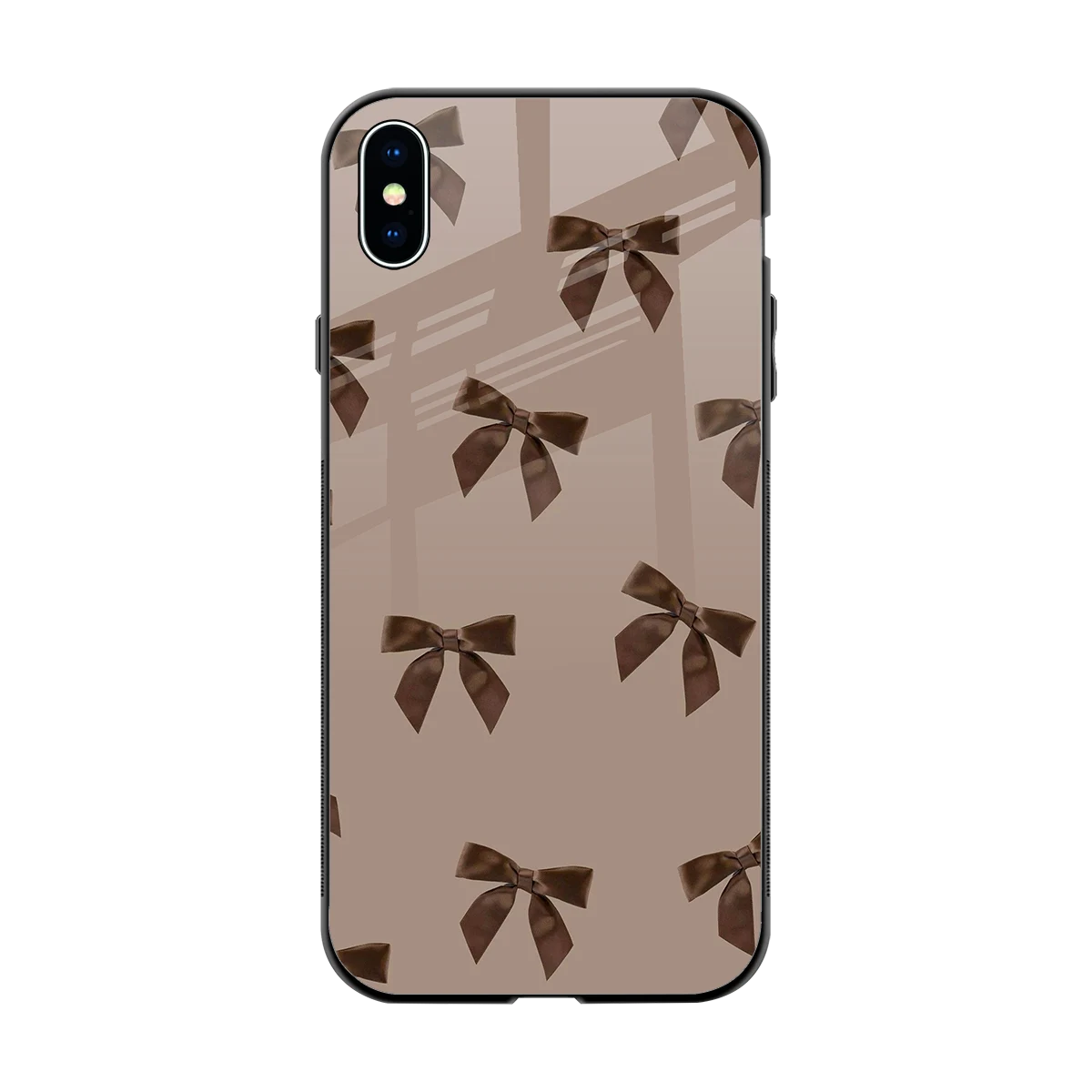 Brown Bow back phone cover | glass case for iphone xs max