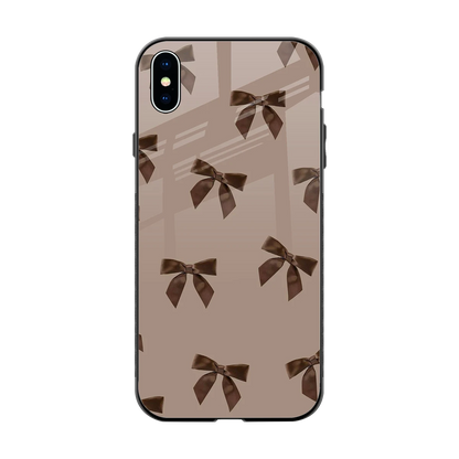 Brown Bow back phone cover | glass case for iphone xs max