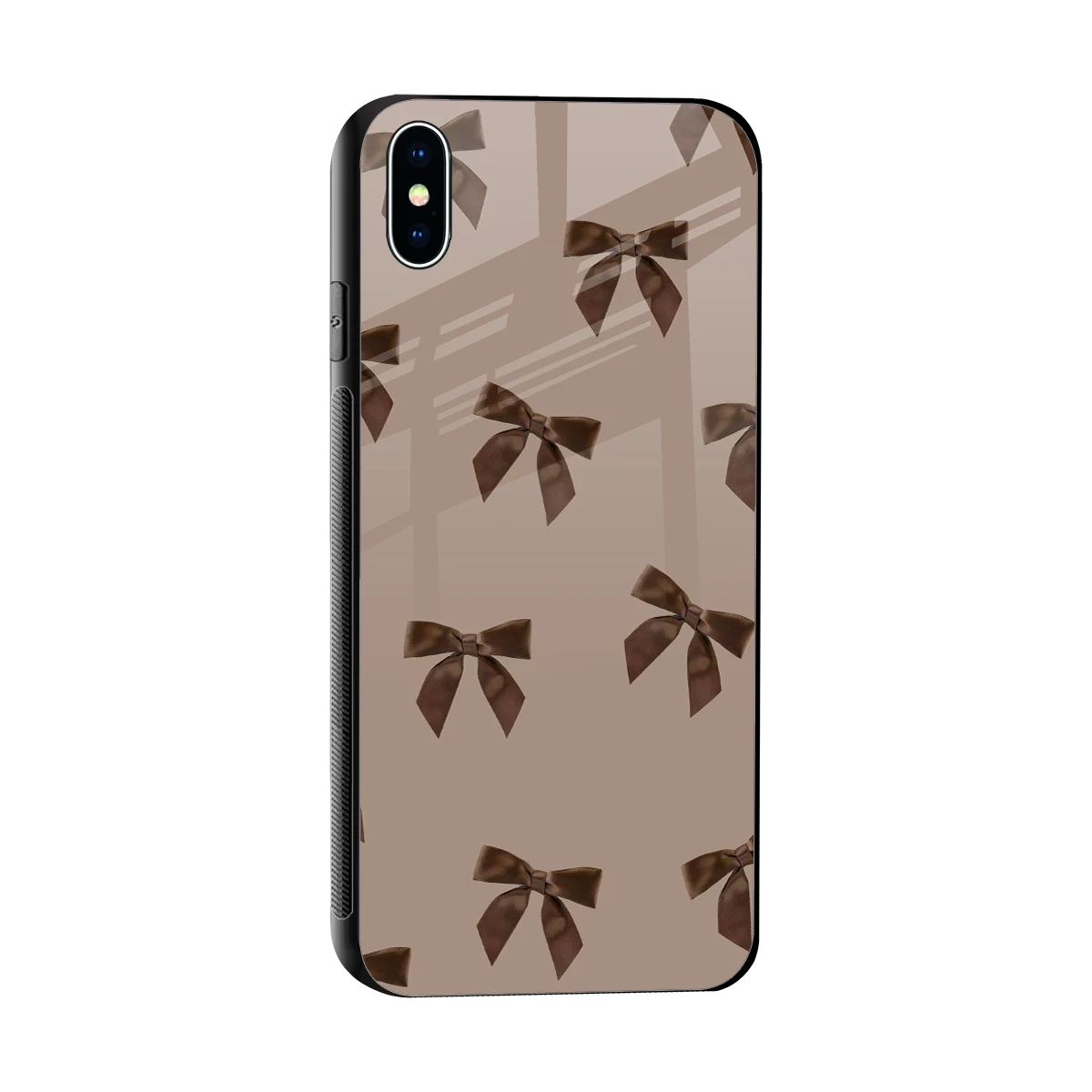 Brown Bow sleek iphone xs max cover with tempered glass back and TPU edges