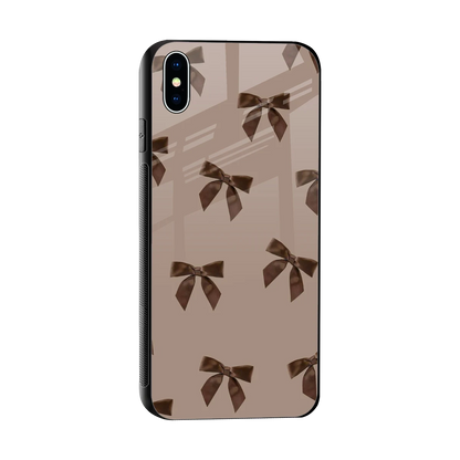 Brown Bow sleek iphone xs max cover with tempered glass back and TPU edges