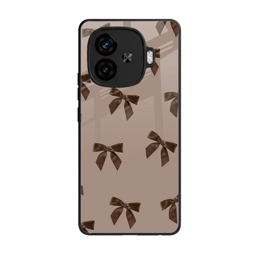 Brown Bow back phone cover | glass case for iqoo neo 10r 5g
