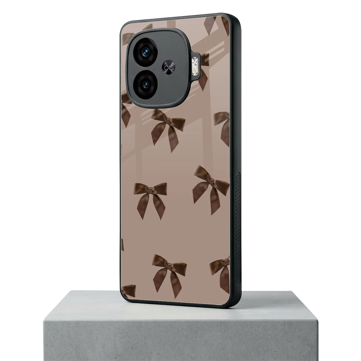 Brown Bow iqoo neo 10r 5g mobile cover | shockproof glass phone case