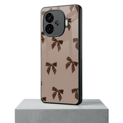 Brown Bow iqoo neo 10r 5g mobile cover | shockproof glass phone case