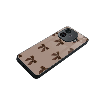 Brown Bow stylish phone case for iqoo neo 10r 5g | glossy glass and slim fit