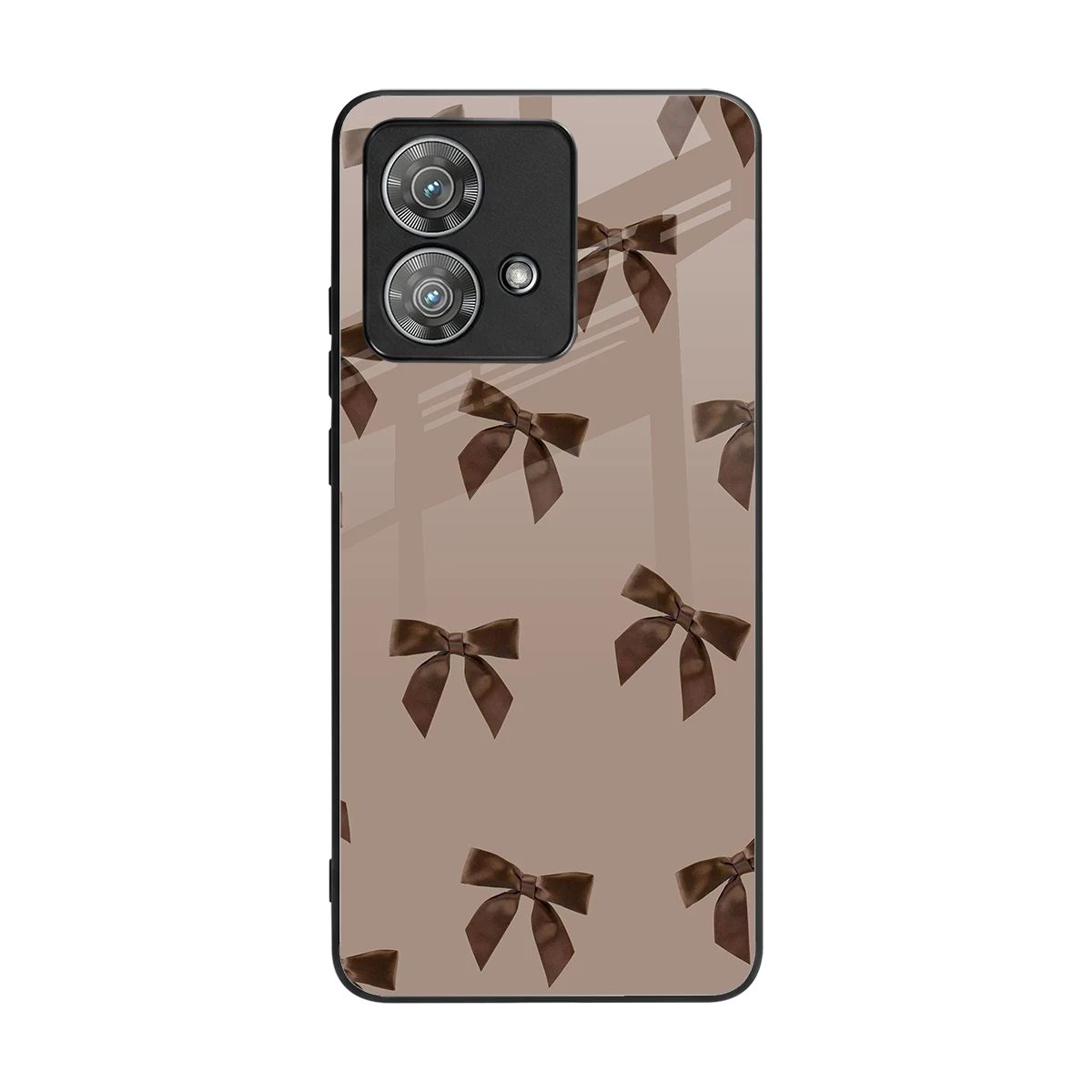 Brown Bow back phone cover | glass case for motorola edge 40 neo 5g