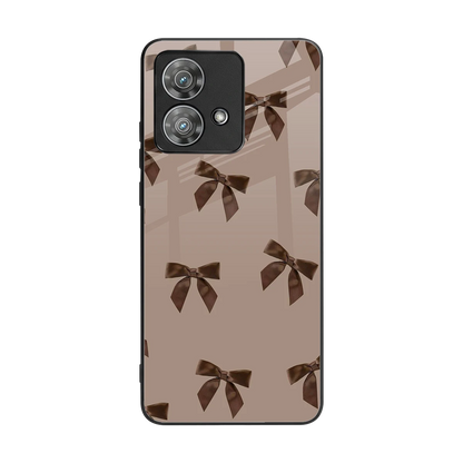 Brown Bow back phone cover | glass case for motorola edge 40 neo 5g
