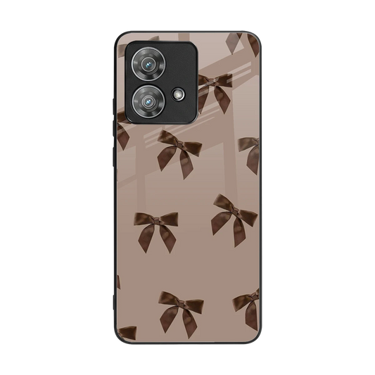 Brown Bow back phone cover | glass case for motorola edge 40 neo 5g