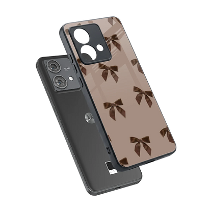 Brown Bow sleek motorola edge 40 neo 5g cover with tempered glass back and TPU edges