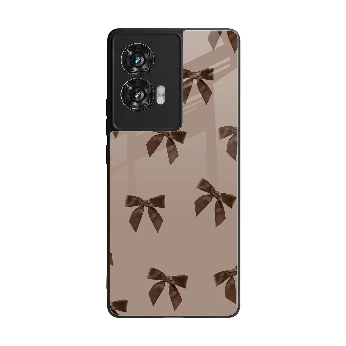 Brown Bow back phone cover | glass case for motorola edge 50 fusion