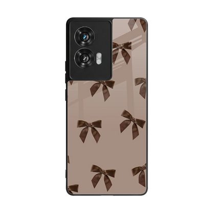Brown Bow back phone cover | glass case for motorola edge 50 fusion