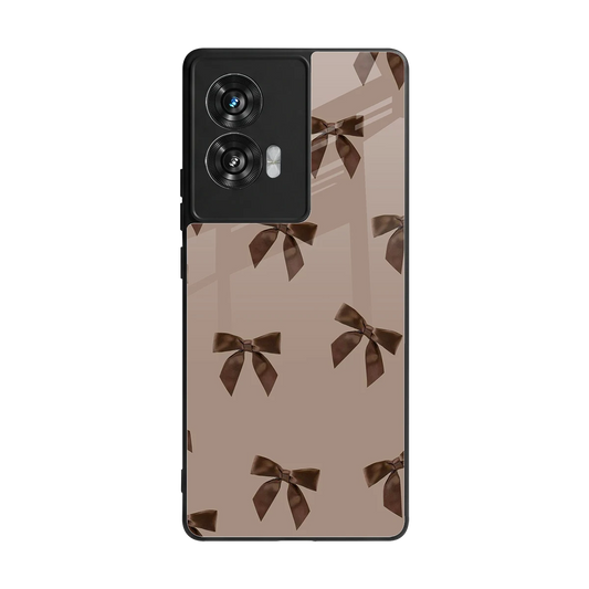 Brown Bow back phone cover | glass case for motorola edge 50 fusion