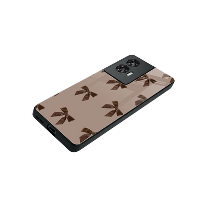 Brown Bow stylish phone case for motorola edge 50 fusion | glossy glass and slim fit