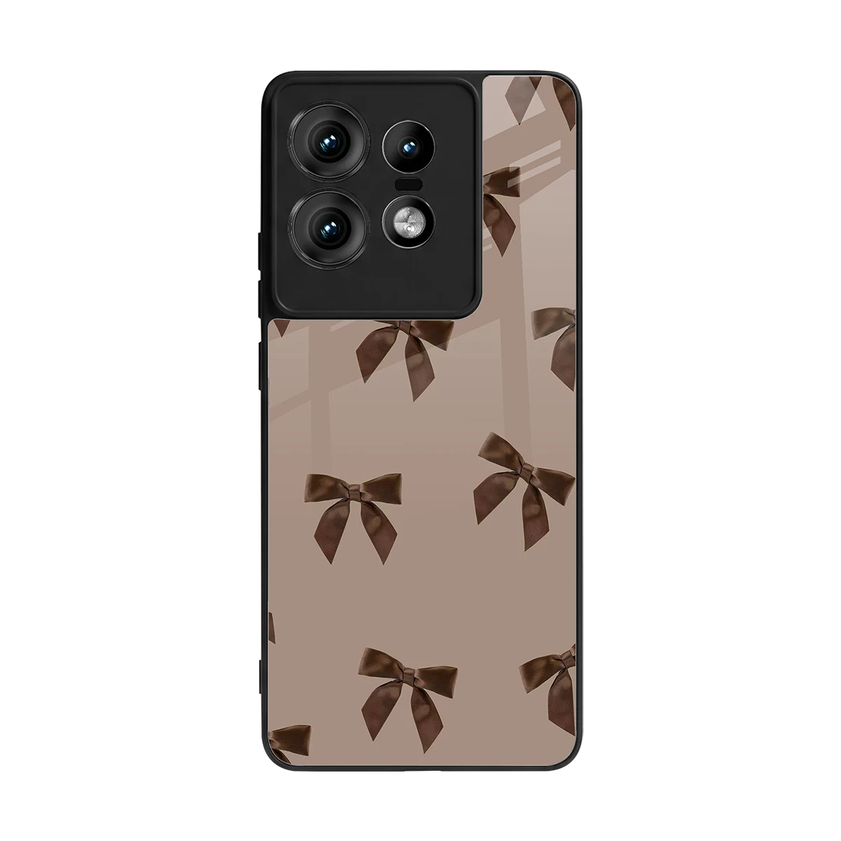 Brown Bow back phone cover | glass case for motorola edge 50 pro