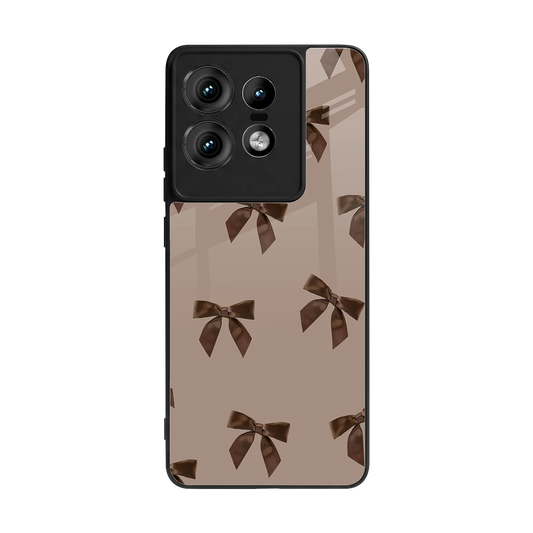 Brown Bow back phone cover | glass case for motorola edge 50 pro
