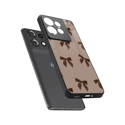 Brown Bow sleek motorola edge 50 pro cover with tempered glass back and TPU edges