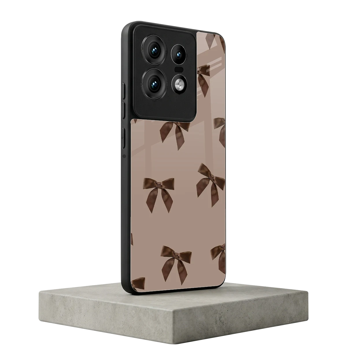 Brown Bow motorola edge 50 pro mobile cover | shockproof glass phone case