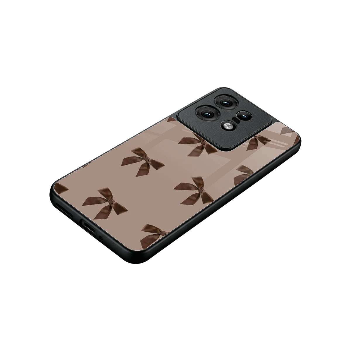 Brown Bow stylish phone case for motorola edge 50 pro | glossy glass and slim fit